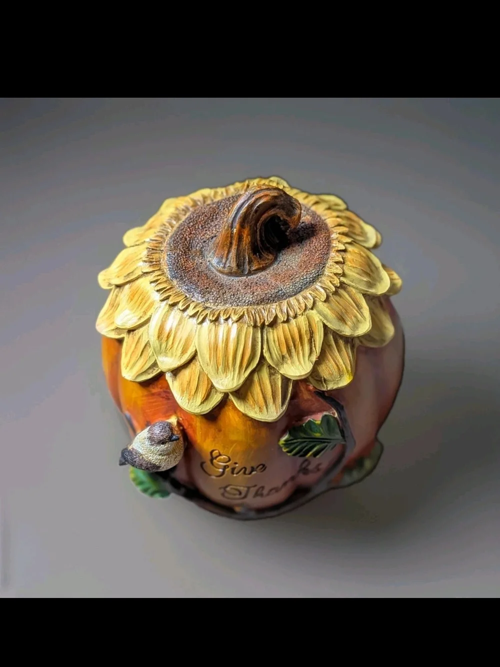 Autumn Pumpkin with Bird - 'Give Thanks'